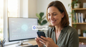 AI voice agents answering calls and booking jobs automatically for contractors