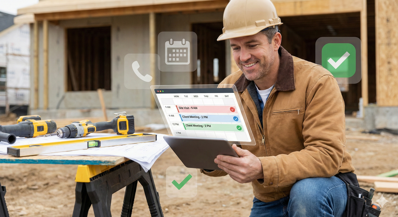 AI voice agents answering calls and booking jobs automatically for contractors