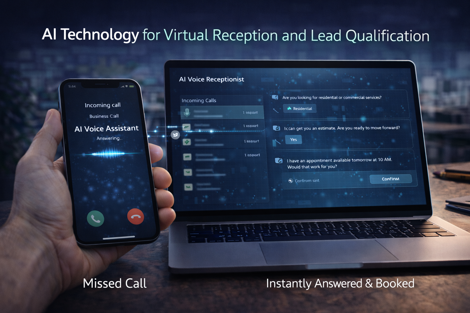 best ai technology for virtual reception and lead qualification answering business calls automatically